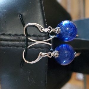 Sapphireskies Designs Handmade Sterling Silver Murano Glass Earrings